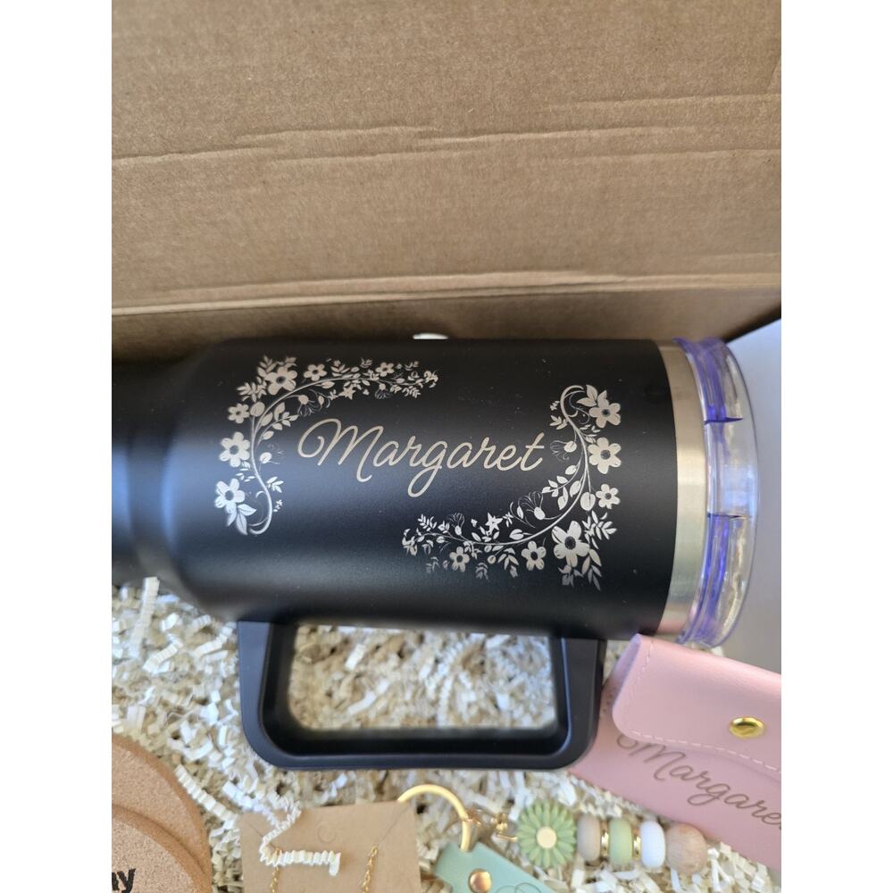 Gift Box Women Birthday Anniversary Graduation Personalized 40oz Tumbler Engrave - Picture 7 of 8